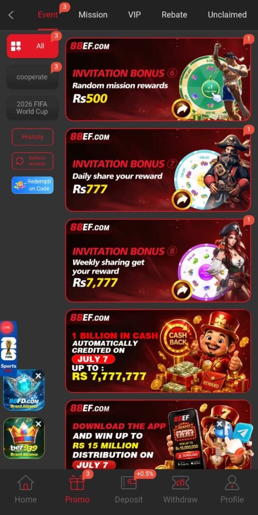 88EF Bonouses